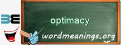 WordMeaning blackboard for optimacy